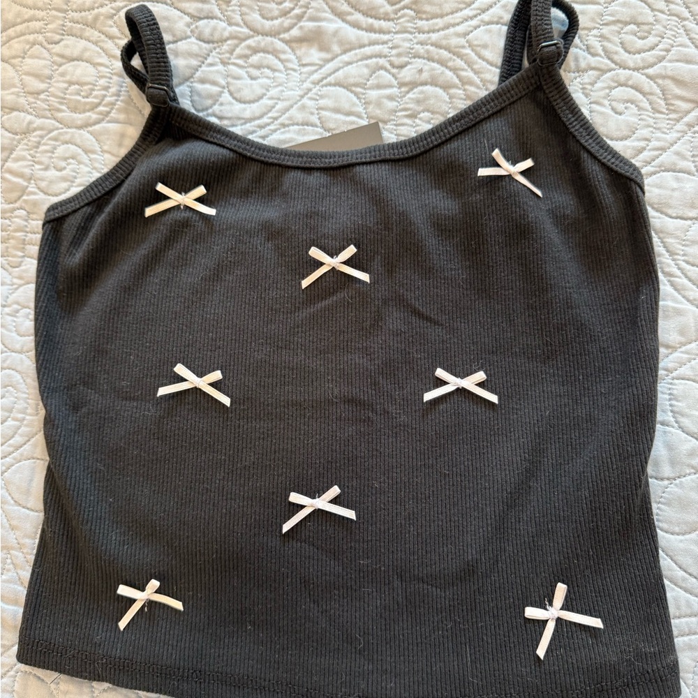 3/$10 Bundle - Charlotte Russe Black Camisole with White Bow Accents